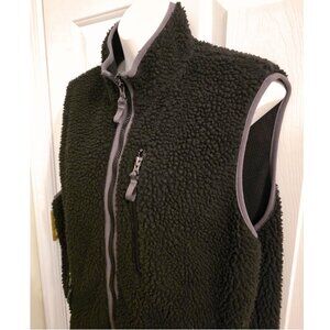 Jockey Black Sherpa Fleece Zip-Up Vest — Men’s Medium